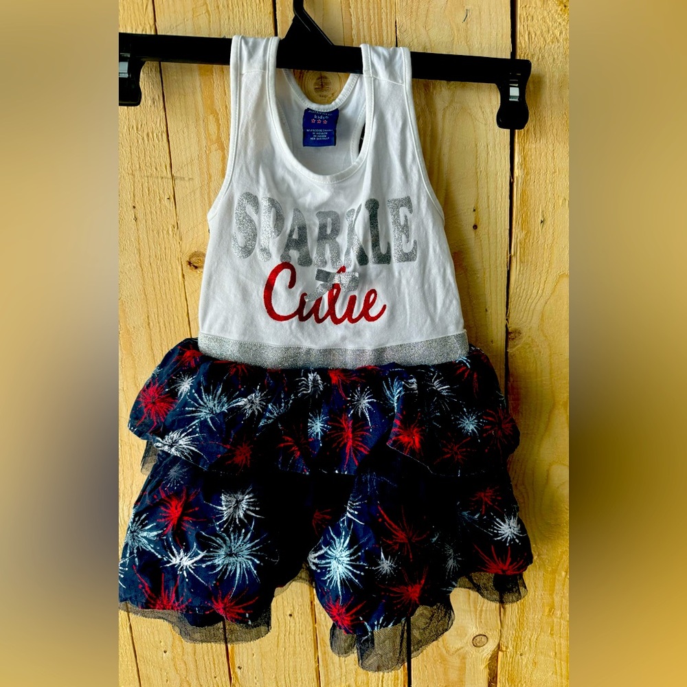 Authentic Kids USA, Patriotic Tutu Dress Red, White & Blue, 2T